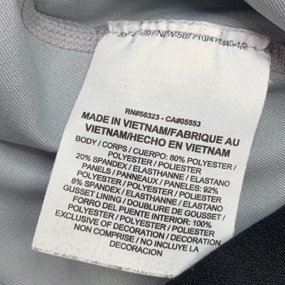 Nike Pro Crop Leggings Size Medium Gray Silver Black Stretch Nike Logo - Picture 5 of 13